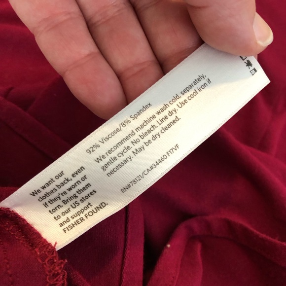 Eileen Fisher wine red long sleeve double slit hem tunic top size Medium - Picture 10 of 14